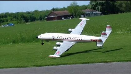 Very rare RC Scale Model Airplane TWA Lockheed L-1049H/01 Super