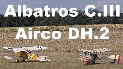 Albatros C.III + Airco DH.2, scale RC WWI biplanes, 2018