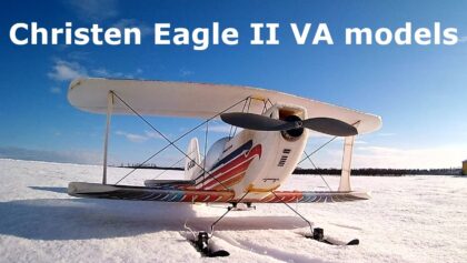 Christen Eagle II VA model on ski, EP biplane RC