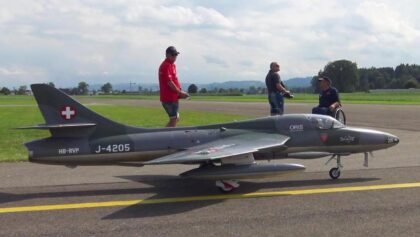 Double Seat Hawker Hunter Swiss Military Scale RC Turbine Model