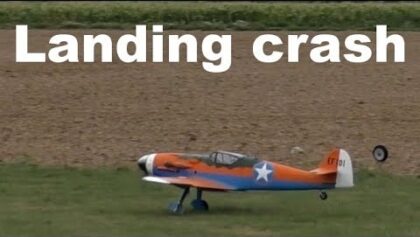 Landing crash, Messerschmitt Bf 109, scale RC warbird, 2017