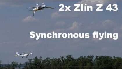 Synchronous flying 2x Zlin Z 43, scale RC airplanes, 2017