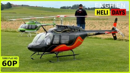 TWO GIANT XXL BELL 206 JET-RANGER FLYING PERFECTLY TOGETHER |