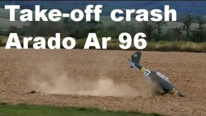 Take-off crash, Arado Ar 96, scale RC aircraft, 2017