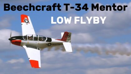 Beechcraft T-34 Mentor | LOW FLYBY and WALK AROUND |