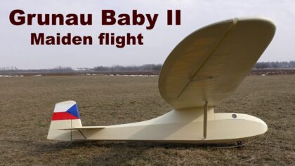 Grunau Baby II, scale RC glider, maiden flight, 2018