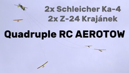 Quadruple RC AEROTOW | 2x mini Schleicher Ka-4 + 2x