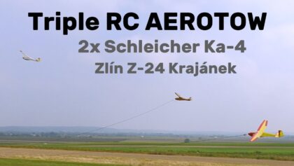 Triple RC AEROTOW | 2x mini Schleicher Ka-4 + Zlín