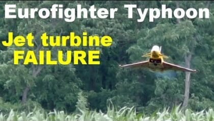 Eurofighter Typhoon / Eurosport – jet turbine failure, RC airplane,