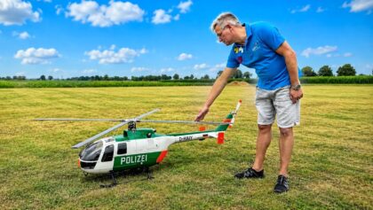 Beautiful XL EUROCOPTER BO-105 POLIZEI from RC-Helicopter-Service with electrical Engine