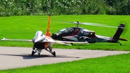 F-16 Fighting Falcon and Apache AH64 Turbine Scale RC Model