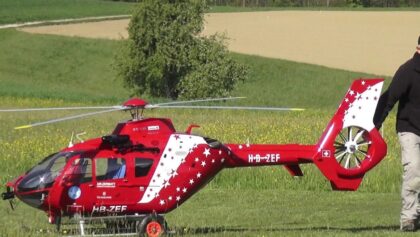 Giant Turbine RC Scale Helicopter Model EC135 Swiss Rescue