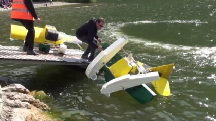 Giant Water RC Airplane Mid-Air Collision over the Lake Lauerzersee