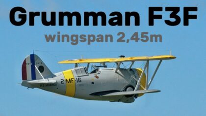 Grumman F3F | 2,45m scale RC biplane | 4K |