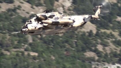 Huey Bell UH-1 escorted a Sikorsky MH-53 Army R/C Helicopter