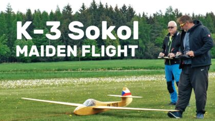 K-3 Sokol | MAIDEN FLIGHT | 3,75m scale RC glider
