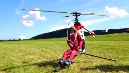 Large Extraordinary RC Helicopter HILLER XROE1 One Man Model