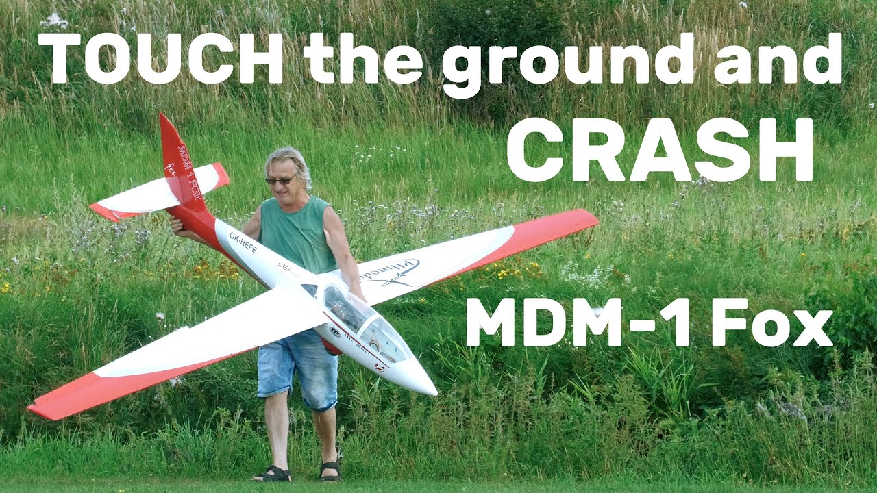 MDM-1 Fox | TOUCH the ground and CRASH | 4m scale RC glider | 4K ...