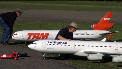 RC Airliner TAM Linhas Aéreas MD-11 and Airbus A-340 Turbine