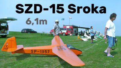 SZD-15 Sroka | 6,1m giant scale RC glider | 4K